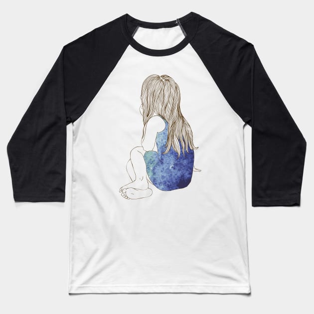 Girl #14 Baseball T-Shirt by Olga Berlet